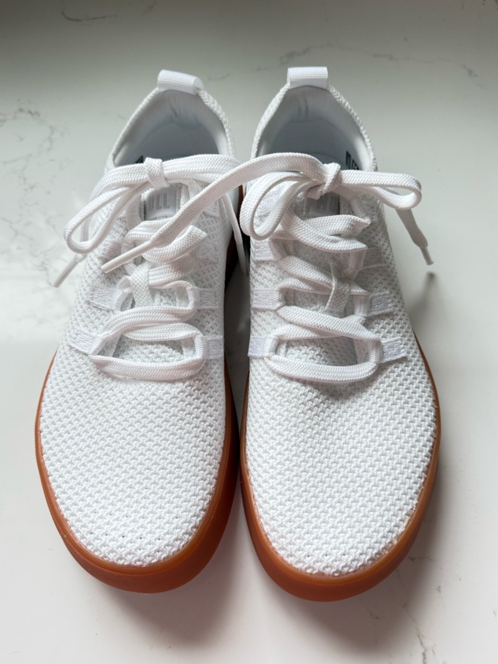 NOBULL Unisex Knit Sneakers White Gum Athletic Size Womans 8 Mens 6.5 Excellent - Picture 4 of 8